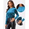 imageAllegra K Casual Velvet Top for Womens Soft Vintage Crew Neck Long Sleeve Christmas TShirtBlue