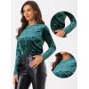 imageAllegra K Casual Velvet Top for Womens Soft Vintage Crew Neck Long Sleeve Christmas TShirtBlue Green