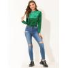 imageAllegra K Casual Velvet Top for Womens Soft Vintage Crew Neck Long Sleeve Christmas TShirtGreen