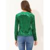 imageAllegra K Casual Velvet Top for Womens Soft Vintage Crew Neck Long Sleeve Christmas TShirtGreen