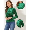 imageAllegra K Casual Velvet Top for Womens Soft Vintage Crew Neck Long Sleeve Christmas TShirtGreen