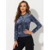 imageAllegra K Casual Velvet Top for Womens Soft Vintage Crew Neck Long Sleeve Christmas TShirtGrey Blue