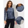 imageAllegra K Casual Velvet Top for Womens Soft Vintage Crew Neck Long Sleeve Christmas TShirtGrey Blue