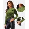 imageAllegra K Casual Velvet Top for Womens Soft Vintage Crew Neck Long Sleeve Christmas TShirtLight Green