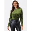 imageAllegra K Casual Velvet Top for Womens Soft Vintage Crew Neck Long Sleeve Christmas TShirtLight Green