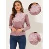 imageAllegra K Casual Velvet Top for Womens Soft Vintage Crew Neck Long Sleeve Christmas TShirtPink