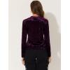 imageAllegra K Casual Velvet Top for Womens Soft Vintage Crew Neck Long Sleeve Christmas TShirtPurple