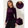 imageAllegra K Casual Velvet Top for Womens Soft Vintage Crew Neck Long Sleeve Christmas TShirtPurple