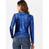 imageAllegra K Casual Velvet Top for Womens Soft Vintage Crew Neck Long Sleeve Christmas TShirtRoyal Blue