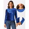 imageAllegra K Casual Velvet Top for Womens Soft Vintage Crew Neck Long Sleeve Christmas TShirtRoyal Blue