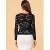 imageAllegra K Floral Lace Shrug for Womens Tie Front Top Ruffled Hem Office Sheer Crop Bolero CardiganBlack
