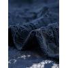 imageAllegra K Floral Lace Shrug for Womens Tie Front Top Ruffled Hem Office Sheer Crop Bolero CardiganDark Blue