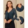 imageAllegra K Floral Lace Shrug for Womens Tie Front Top Ruffled Hem Office Sheer Crop Bolero CardiganDark Blue Grey