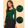 imageAllegra K Floral Lace Shrug for Womens Tie Front Top Ruffled Hem Office Sheer Crop Bolero CardiganDark Green
