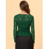 imageAllegra K Floral Lace Shrug for Womens Tie Front Top Ruffled Hem Office Sheer Crop Bolero CardiganDark Green