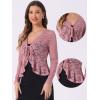 imageAllegra K Floral Lace Shrug for Womens Tie Front Top Ruffled Hem Office Sheer Crop Bolero CardiganDark Pink