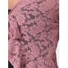 imageAllegra K Floral Lace Shrug for Womens Tie Front Top Ruffled Hem Office Sheer Crop Bolero CardiganDark Pink