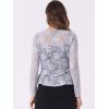 imageAllegra K Floral Lace Shrug for Womens Tie Front Top Ruffled Hem Office Sheer Crop Bolero CardiganDusty Grey