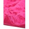 imageAllegra K Floral Lace Shrug for Womens Tie Front Top Ruffled Hem Office Sheer Crop Bolero CardiganHot Pink