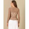 imageAllegra K Floral Lace Shrug for Womens Tie Front Top Ruffled Hem Office Sheer Crop Bolero CardiganKhaki