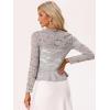 imageAllegra K Floral Lace Shrug for Womens Tie Front Top Ruffled Hem Office Sheer Crop Bolero CardiganLight Grey