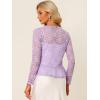 imageAllegra K Floral Lace Shrug for Womens Tie Front Top Ruffled Hem Office Sheer Crop Bolero CardiganLight Purple