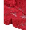 imageAllegra K Floral Lace Shrug for Womens Tie Front Top Ruffled Hem Office Sheer Crop Bolero CardiganRed