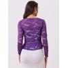 imageAllegra K Floral Lace Shrug for Womens Tie Front Top Ruffled Hem Office Sheer Crop Bolero CardiganViolet Purple