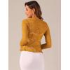 imageAllegra K Floral Lace Shrug for Womens Tie Front Top Ruffled Hem Office Sheer Crop Bolero CardiganYellow