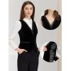 imageAllegra K Velvet Suit Waistcoat for Womens Retro Sleeveless Steampunk Blazer Dressy VestBlack