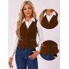 imageAllegra K Velvet Suit Waistcoat for Womens Retro Sleeveless Steampunk Blazer Dressy VestBrown