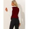 imageAllegra K Velvet Suit Waistcoat for Womens Retro Sleeveless Steampunk Blazer Dressy VestBurgundy