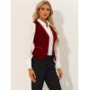 imageAllegra K Velvet Suit Waistcoat for Womens Retro Sleeveless Steampunk Blazer Dressy VestBurgundy