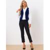 imageAllegra K Velvet Suit Waistcoat for Womens Retro Sleeveless Steampunk Blazer Dressy VestDark Blue