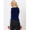 imageAllegra K Velvet Suit Waistcoat for Womens Retro Sleeveless Steampunk Blazer Dressy VestDark Blue