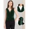 imageAllegra K Velvet Suit Waistcoat for Womens Retro Sleeveless Steampunk Blazer Dressy VestDark Green
