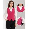 imageAllegra K Velvet Suit Waistcoat for Womens Retro Sleeveless Steampunk Blazer Dressy VestHot Pink