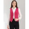imageAllegra K Velvet Suit Waistcoat for Womens Retro Sleeveless Steampunk Blazer Dressy VestHot Pink