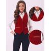 imageAllegra K Velvet Suit Waistcoat for Womens Retro Sleeveless Steampunk Blazer Dressy VestRed