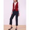 imageAllegra K Velvet Suit Waistcoat for Womens Retro Sleeveless Steampunk Blazer Dressy VestRed