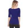 imageAllegra K Womens Half Sleeves Scoop Neck Fitted Layering Top Soft TShirtBlue