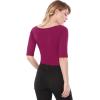 imageAllegra K Womens Half Sleeves Scoop Neck Fitted Layering Top Soft TShirtFuchsia