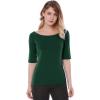 imageAllegra K Womens Half Sleeves Scoop Neck Fitted Layering Top Soft TShirtOlive Green