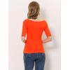 imageAllegra K Womens Half Sleeves Scoop Neck Fitted Layering Top Soft TShirtPumpkin Orange