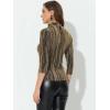 imageAllegra K Womens Halloween 34 Sleeve Glitter Party Sparkly Shiny Metallic TopsShiny Gold