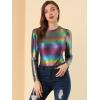 imageAllegra K Womens Halloween Long Sleeve Tops Sparkly Glitter Shiny Metallic TopsMulticolor