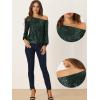 imageAllegra K Sparkly Sequin Top for Womens OffShoulder Long Sleeve Party TopsGreen