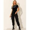 imageAllegra K Womens Christmas Velvet Top Crew Neck Short Sleeve Casual TShirtBlack