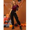 imageAllegra K Womens Christmas Velvet Top Crew Neck Short Sleeve Casual TShirtBurgundy