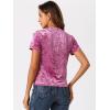 imageAllegra K Womens Christmas Velvet Top Crew Neck Short Sleeve Casual TShirtHot Pink